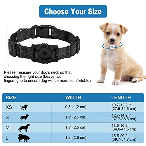 Dog Collar for Airtag, Reflective Adjustable Pet Collar for Apple
