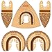 XXGO 5 Pcs Triangular Semicircle Finger Oscillating Tool Blades Carbide for Grit Grout Removal Fits Multi-Tools XG8506