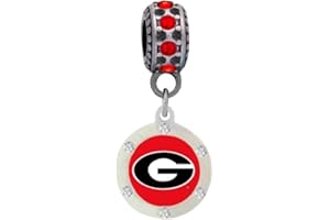 Final Touch Gifts University of Georgia Crystal Logo Charm Fits Compatible with Pandora Style Bracelets