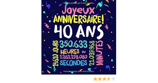 Joyeux Anniversaire 40 Ans Livre D Or Pour Le 40eme Anniversaire 40 Ans Decoration Cadeau D Anniversaire Pour Homme Ou Femme Livre Pour Les Et Photos Des Invites French