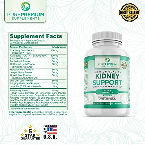 PurePremium Kidney Support Supplement for Men and Women Urinary Tract