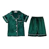 Digirlsor Little Boys Girls Short Satin Pajamas Set