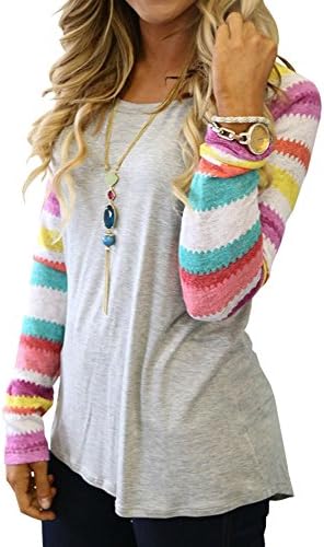 New Floral Women Casual Thin Color Striped Sleeve T-Shirt Blouse Top White Small