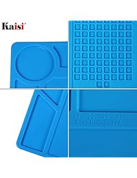 Kaisi   Alfombrilla de silicona con aislamiento térmico, con regla de escala y posición de tornillo para soldar planchado, reparación de teléfono y ordenador