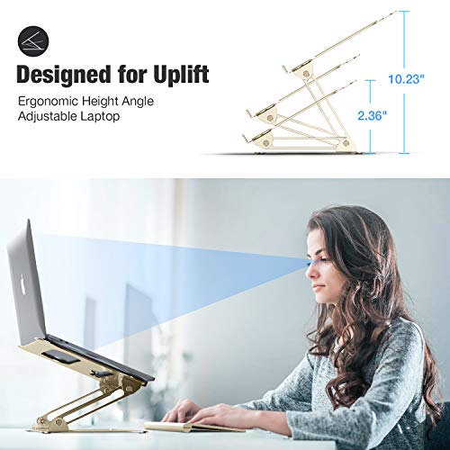 Pannon Adjustable Laptop Stand, Aluminum Computer Riser, Ergonomic