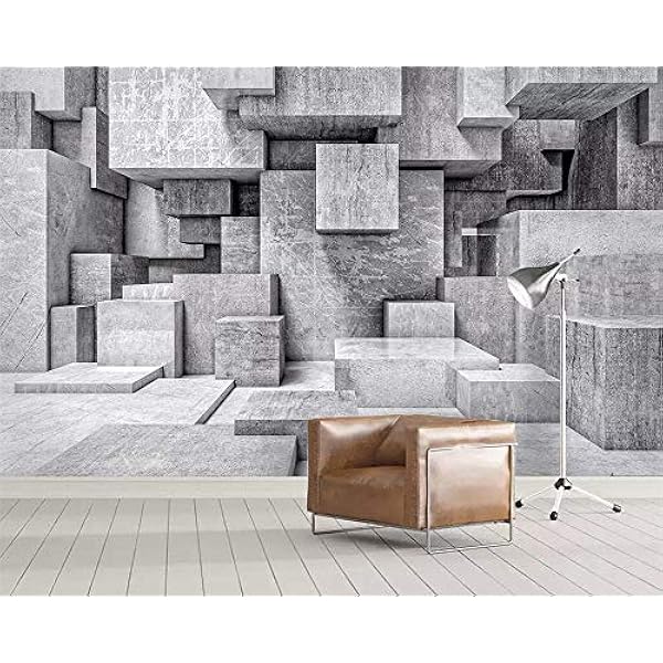 Kahsfa 写真壁紙ノスタルジックな幾何学的なセメント壁ステレオ壁画レトロテレビ背景