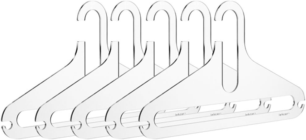 Lehcar Ultra Thin Acrylic Shirts/Dress Hangers Clothes Hangers (Pack of 5) (clear)