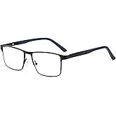 ZNEIAAPR Nearsighted Metal Myopia Glasses Men, Blue Light Spring Hinge Shortsighted Distance Glasses