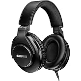 Shure SRH440A Over-Ear Wired Headphones for Monitoring & Recording, Professional Studio Grade, Enhanced Frequency Response, W