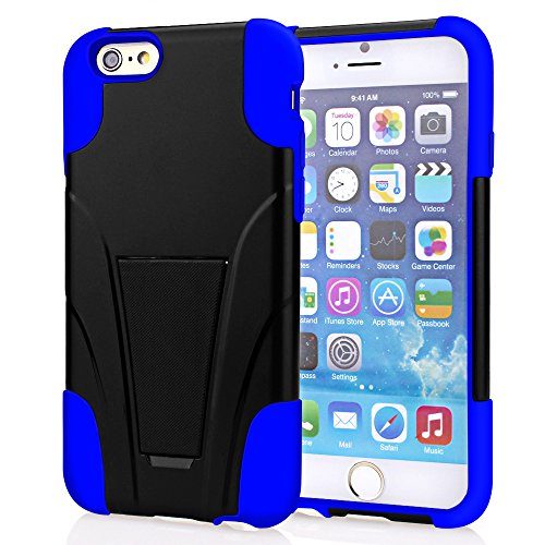 iPhone 6 Plus Case, VAKOO [Kickstand Series]iPhone 6 Plus Case Dual Layer Defender Protection Rugged Hybrid Armor Stand Cover High Impact Shield Case with Kickstand Shockproof Drop protection for iPhone 6 Plus 5.5 inch BLUE