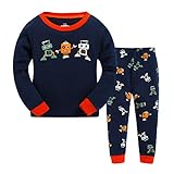 Tkala Boys Pajamas Children Clothes Set Dinosaur 100% Cotton Little Kids Pjs Sleepwear (3T, Black1)