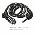 Bike Lock,OUTERDO Bicycle Cable Lock Combination Resettable Lightweight Cycling Locks Self Coiling Electric Vehicle Anti-theft Cycle Chain Lock with Mounting Bracket 3.2-Feet x 1/2 Inch