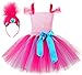 Tutu Dreams Princess Troll Poppy Dress Up Costume for Girls Wig Headband Birthday Easter Pageant Holiday (L, Troll)