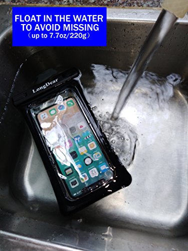 Universal Floating Waterproof Case,Cell Phone Pouch Dry Bag up to 6.3inch (Black 2Pack) - Thumbnail 5