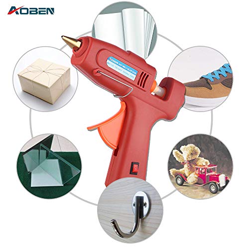 Hot Glue Gun, AOBEN Mini Craft Melt Glue Gun Kit with 20pcs Glue Sticks for DIY Small Craft Projects, Arts, Sealing and Quick Repairs, Red (30W) - Thumbnail 3