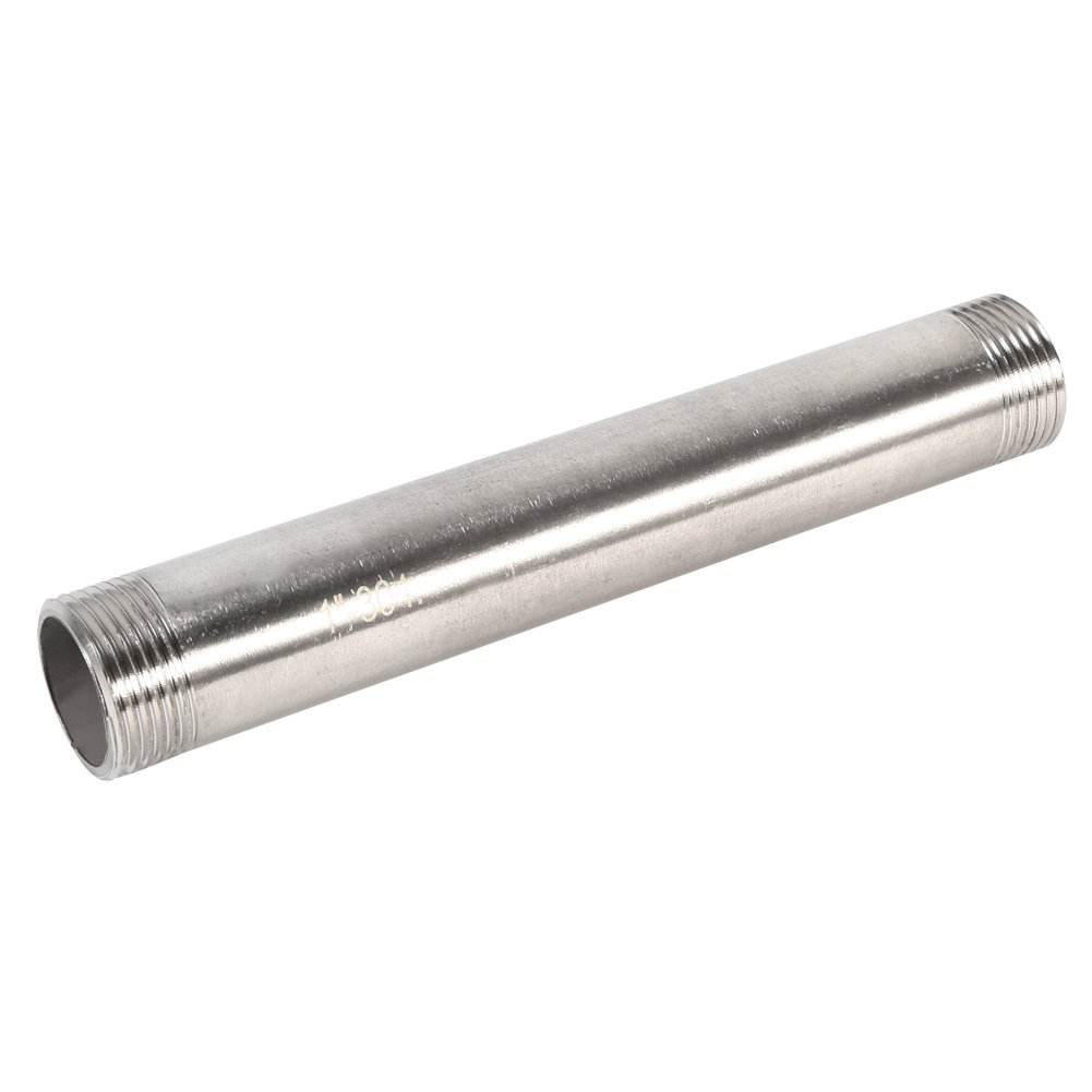 Stainless Steel Pipe Fitting SS304 Male x Male Threaded Pipe Fitting 200mm BSP Inner Diameter 9mm 15mm 21.7mm 27mm (DN25*200mm=1) — image 1