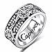 Caperci Men's Sterling Silver Spiked Ship Helm Wheel and Diamond Iced Out Band Ring