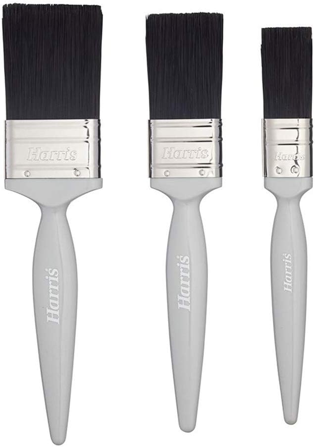 Harris Essentials Woodwork Gloss Paint Brush 3 Pack, Grey, 1 x 1, 1 x 1