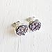 Ultra Violet on Silver - Druzy Stud Earrings - Hypoallergenic
