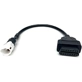 JUTA Motorcycle OBD Adapter Fit for Yamaha 4-Pin Connector Diagnostic Cable - 4-Pin Male to OBD2 16-Pin Female