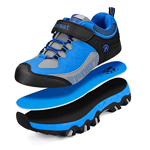 Feetmat Boys Shoes Outdoor Waterproof Hiking Shoes Kids Sneakers Blue
