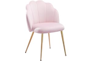 Vanity Chair with Back, Small Accent Chair for Living Room& Bedroom, with X-Frame Gold Legs, Modern Design& Easy Assemble, Pi