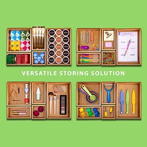 Seville Classics Bamboo Premium Organizer Storage Bins for Kitchen