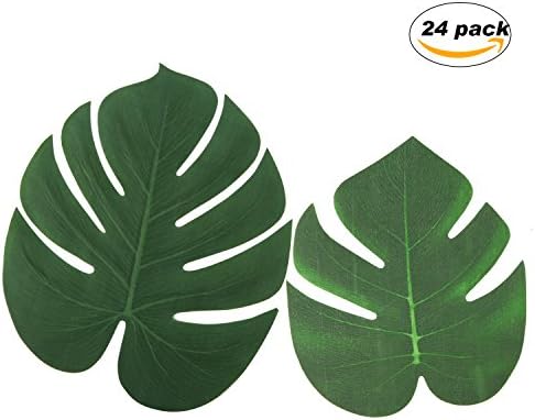 Tropical Leaves for Easter Day MerryMore 8" &amp; 13" Palm Imitation Leaves Hawaiian Luau Party Jungle Beach Theme Party Decorations for Birthday/Weddings/Events 24 pack