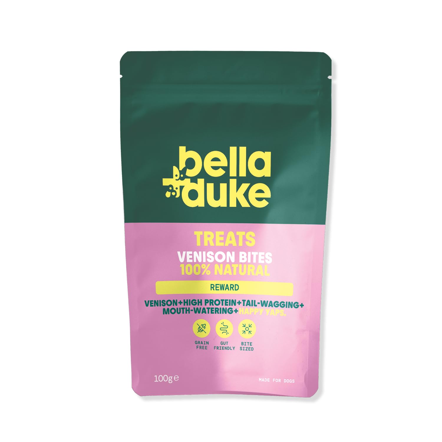 Bella+Duke Venison Bites for Dogs - High Value 100% Natural Training Treat - Ideal for Training - Grain-Free and Hypoallergenic - Suitable for Dogs & Cats - Natural Alternative to Processed Treats