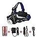 Amerzam Led Headlamp,3 Modes Super Bright LED Rechargeable Headlight with Rechargeable Batteries, Car Charger, Wall Charger and USB Cable for Outdoor Camping Hunting Running Hiking