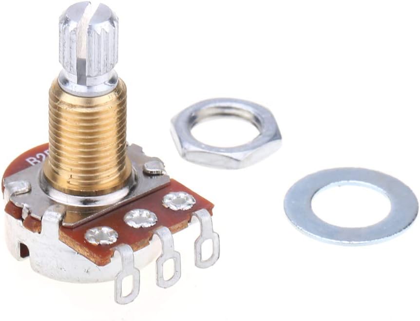 Musiclily Pro B250K Brass Thread Metric Mini Potentiometers Split Shaft Linear Taper Pots for Electric Guitar Bass (Set of 4) - Image 4