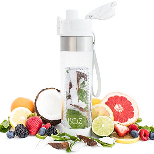 BOZ Fruit Infuser Water Bottle, BPA-Free, Infused Hydration Sport Bottle