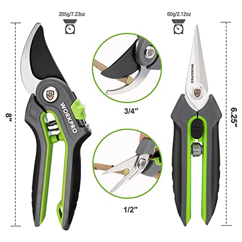 WORKPRO Garden Pruning Shears 2 Pack, 8\