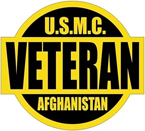 1-Pcs Super Popular U.S.M.C. Afghanistan Veteran Car Stickers Military Emblem Armed Forces Kit On Board Size 2" x 2-1/4" Color Black/Yellow