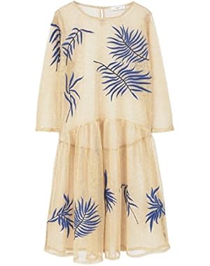 Mango Women's Metallic Embroidered Dress