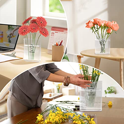 osseph Book Vase, Decorative Acrylic Book Vase for Flower, Cute Bookshelf Vase Decor for Floral Arrangement Centerpiece Decor, Perfect for Weddings, Parties, Hotels, Cafes and Table Decorations(white)