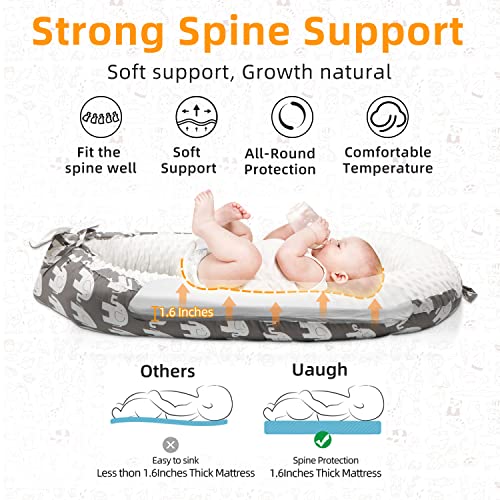 Uaugh Baby Lounger & Infant Floor Seat, 100 Breathable Cotton, Perfect