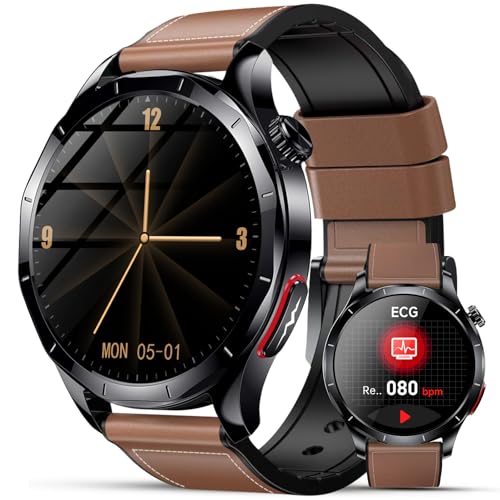 Lgnitek 2026 New ECG Smart Watch Man with HRV/BMI/Blood Pressure, 1.43" AMOLED Smartwatch with 24H Heart Rate Monitor SpO2 Body Temperature Sleep Monitor, Activity Bracelet for Android iOS