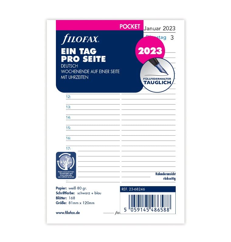 Filofax Pocket 1 day on 1 page. (German) 2023