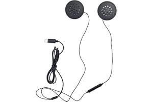 Helmet Headset, Motorcycle Wired Helmet Speakers Supports Call with Type-C Connector, Ultra Thin Racing Earphones for Cycling