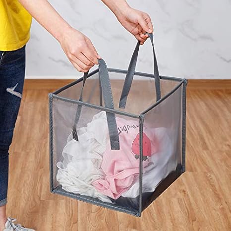 Amazon Co Jp 壁掛けの洗濯かご 折りたたみ ランドリー収納 ランドリーバスケット 洗濯ポケット ランドリーバスケット ランドリーかご大容量布製雑貨の収納 おもちゃ浴室収納 グレー ホーム キッチン