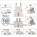 ROAD WARRIOR Travel Plug Adapter + 3-Outlet Power Strip with EU Plug Set for World-Wide, Universal Socket - RW101-47WH