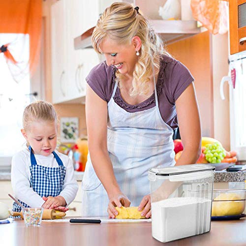 Wildone 8 x 2.5L Airtight Cereal Dry Food Containers for Sugar, Flour etc Black Leak Proof Lids