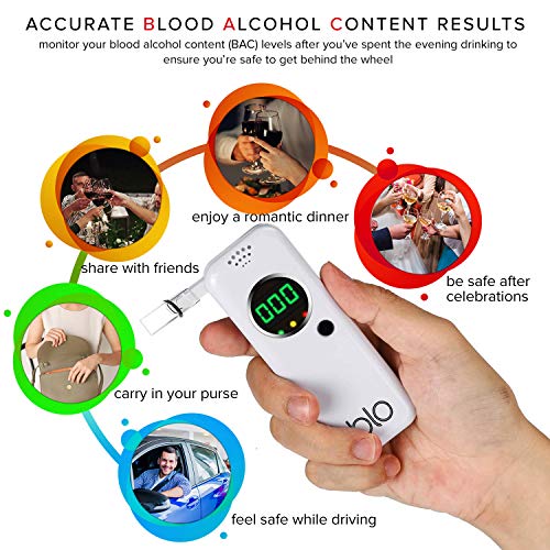 BLO Alcohol Breathalyzer & Mouthpiece Portable Breath Tester with