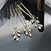 Missgrace Women Rhinestone Hair Piece Gold Leaf Hairpieces Wedding Vintage Hair Pins Bridal Rhinestone Hair Clips Wedding Headpiece for Party and Evening (Pack of 3) (Gold)