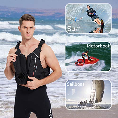 Zeraty Adult Life Jacket Swim Vest Buoyancy Aid Jacket PFD for Fishing