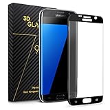 Ucharm 3D Curved Full Coverage Tempered Glass Screen Protector for Samsung Galaxy S7 Edge (1 Pack, Black)