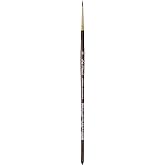 da Vinci Watercolor Series Paint Brush, Round Harbin Kolinsky Red Sable with Black Handle, Size 0 (1526Y-0)