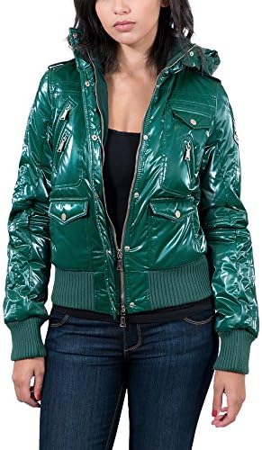 Arlene Verde Minta Mint Green Padded Women's Bomber Hoodie Jacket