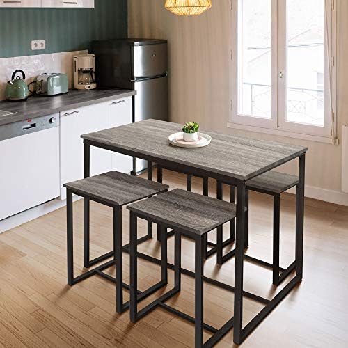 Zenvida 5 Piece Bistro/Pub Desk Set with 4 Stools